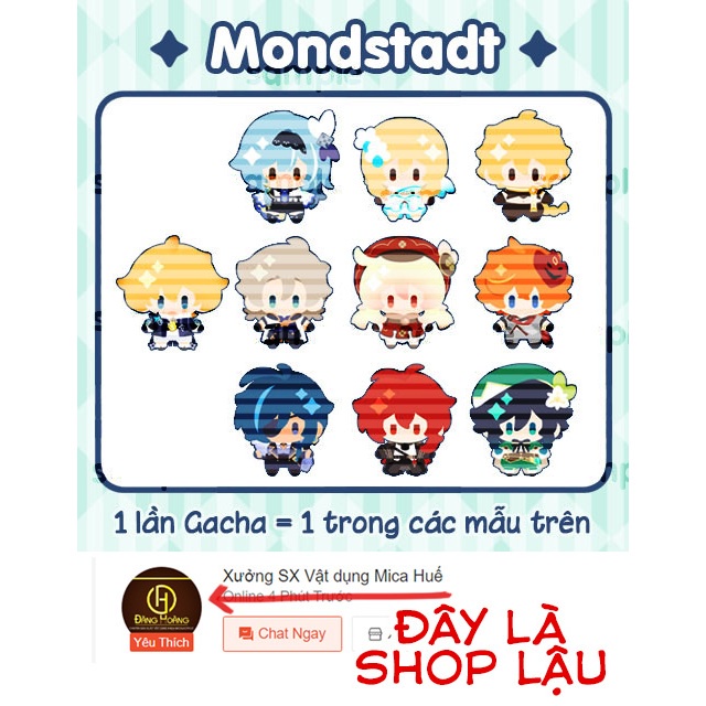 GACHA Standee Genshin Impact / Tượng mica MINI nhỏ nhắn dễ thương xinh xắn, trang trí bàn học, bàn làm việc _Đăng Hoàng