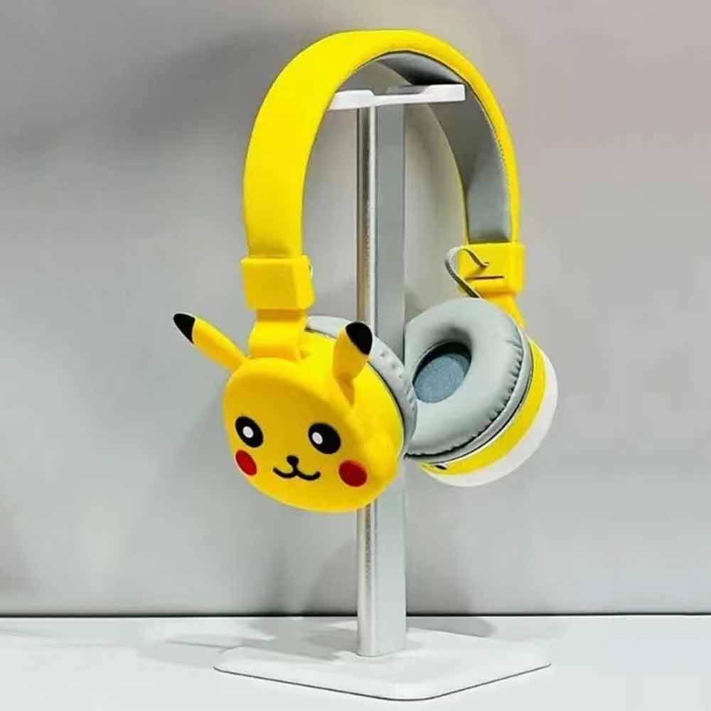 Pokemon Pikachu Bluetooth Headphone Wireless Headset Stereo Earphone Mic yellow