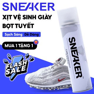 Chai xịt vệ sinh giày Sneaker 300ml bọt tuyết, bình sịt làm sạch giầy cao cấp, lọ dung dịch giặt khô không cần dùng nước