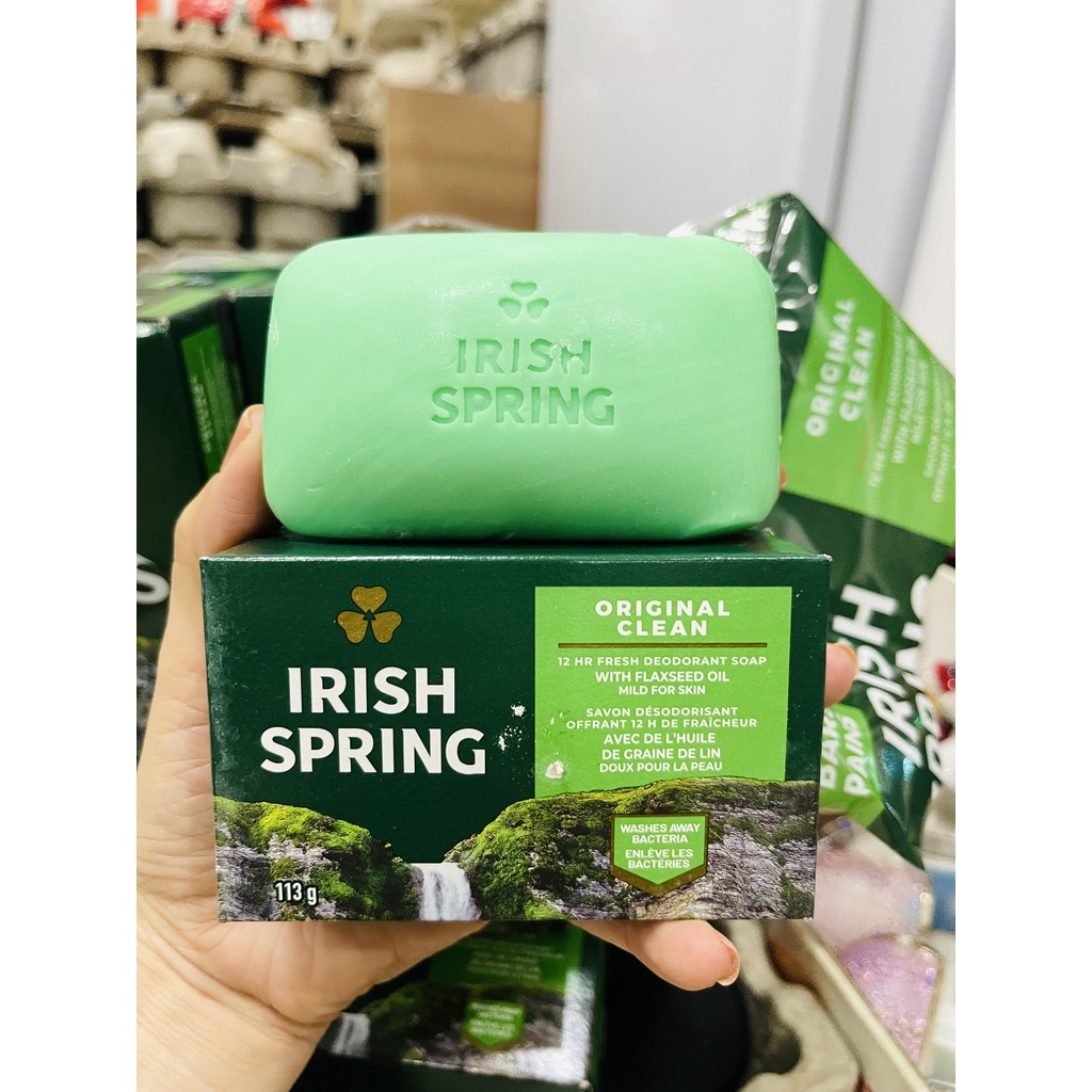 Xà Bông Cục Diệt Khuẩn Irish Spring Deodorant Soap Original Clean 113g Của Mỹ