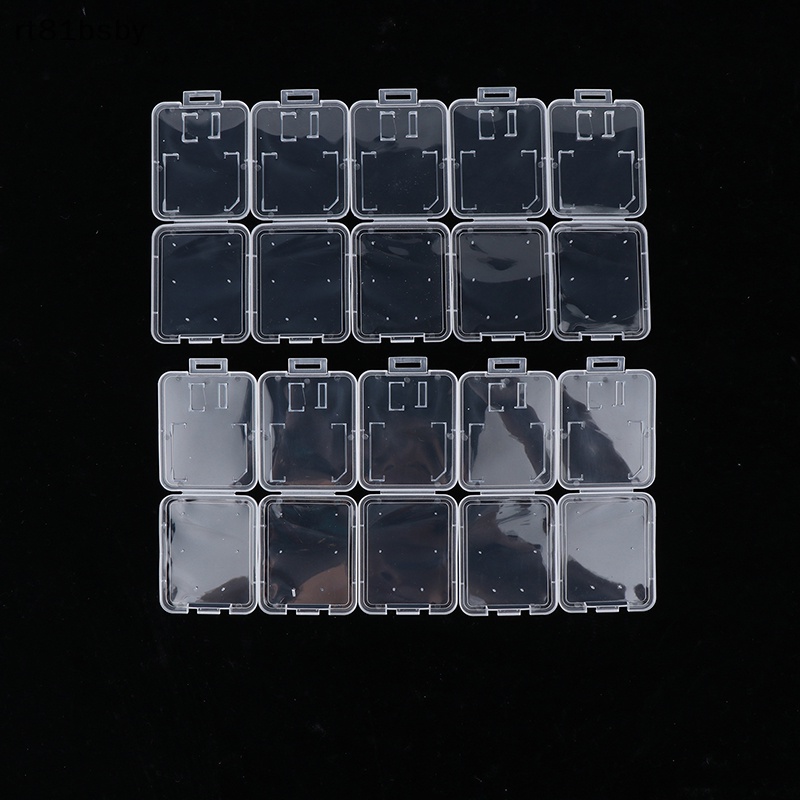 Rt Set 10 Hộp Nhựa Trong Suốt Đựng Thẻ Nhớ tf sim sdhc mmc xd cf vn