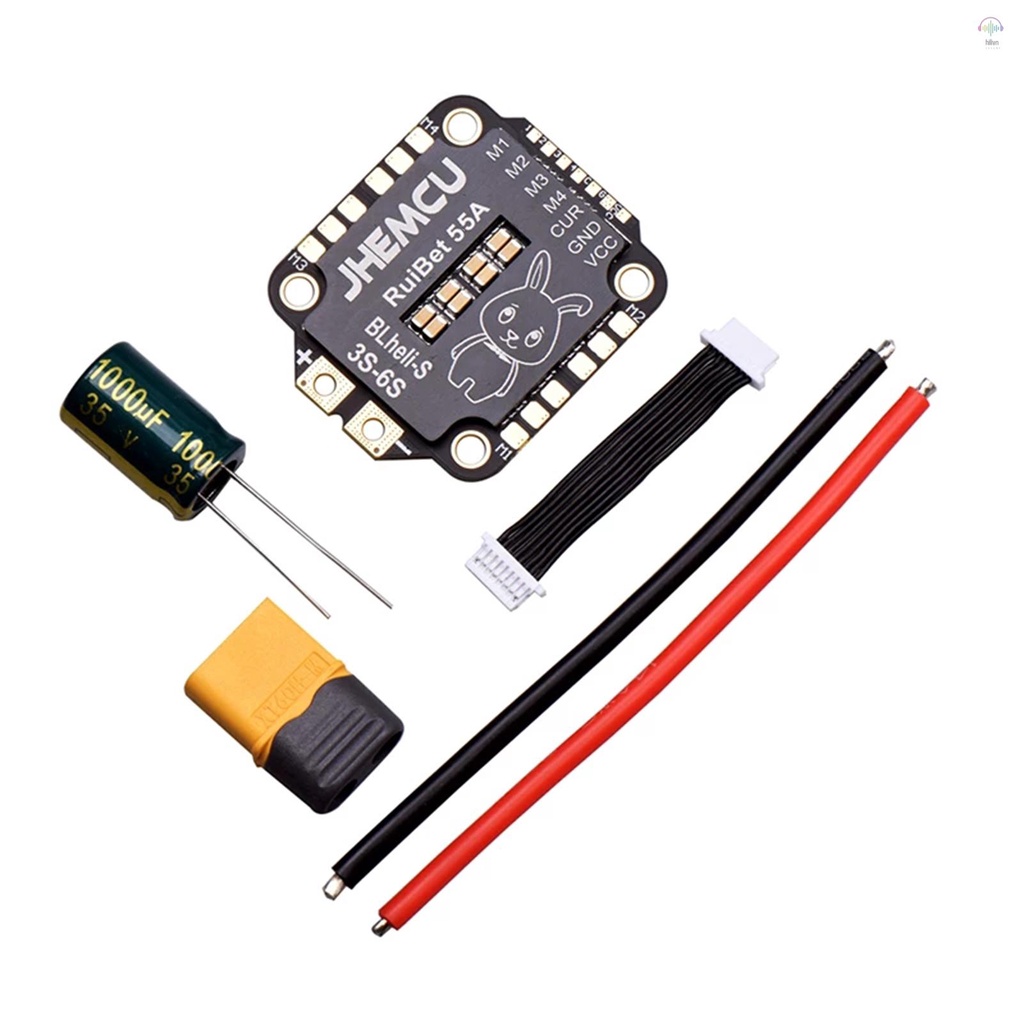 Jhemcu ruibet 55a blheli_s dshot600 3-6s Không Chổi Than 4 Trong 1 esc 30x30mm Cho Bộ Điều Khiển Bay fpv freestyle