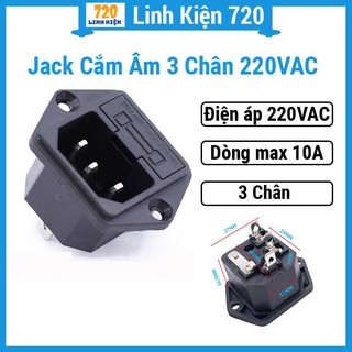 Jack cắm âm 3 chân 220vac-10a, an toàn, chống cháy chập