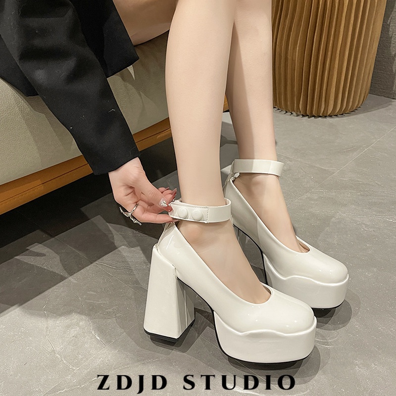 ZDJD Giày Cao Gót giày búp bê giày nữ Mary jane Giày Lười Da Thời Trang vintage giày nữ High quality Chống bám bụi Thấm hút mồ hôi Đường may tỉ mỉ Lót êm ái FGD23C046H 49Z231206