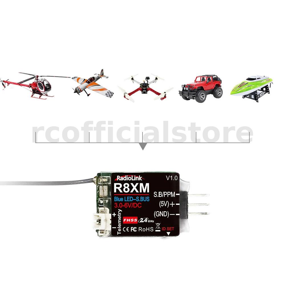 Radiolink Thiết Bị Nhận Tín Hiệu mini r8xm 8 Kênh r8xm 2.4ghz Cho Xe Hơi 4000 Mét