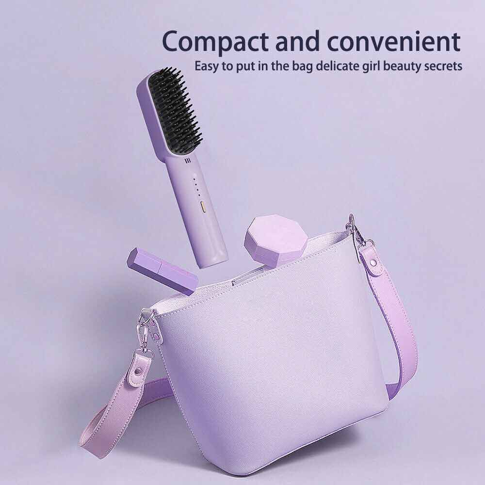 New Mini Portable Charging Straight Hair Comb New Mini Rechargeable Straight Hair Comb Portable, Fashionable, and High Quality Negative Ion Hair Care Soft and Smooth Hair Care