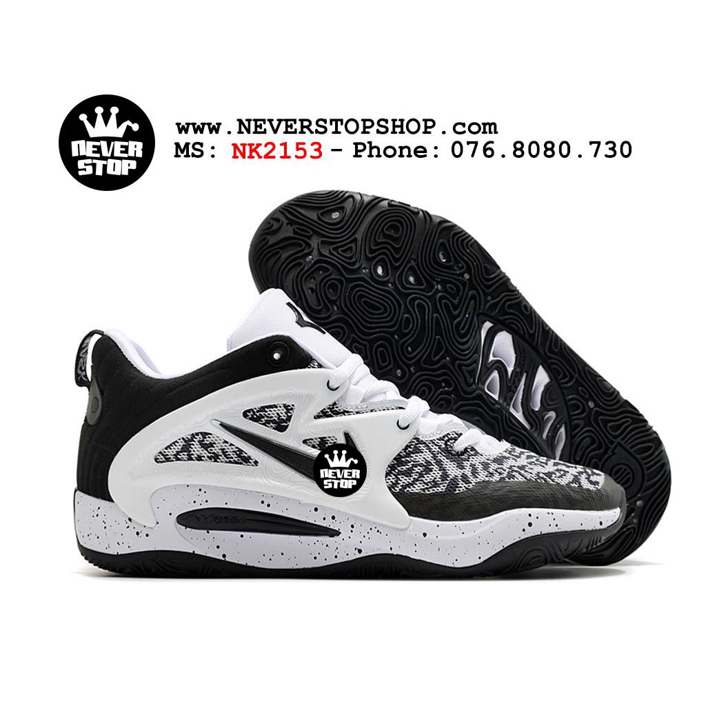 Giày bóng rổ KD 15 SPECKLED đen trắng bản đẹp hàng chất lượng cao sắc nét chuyên outdoor  | NeverStopShop.com