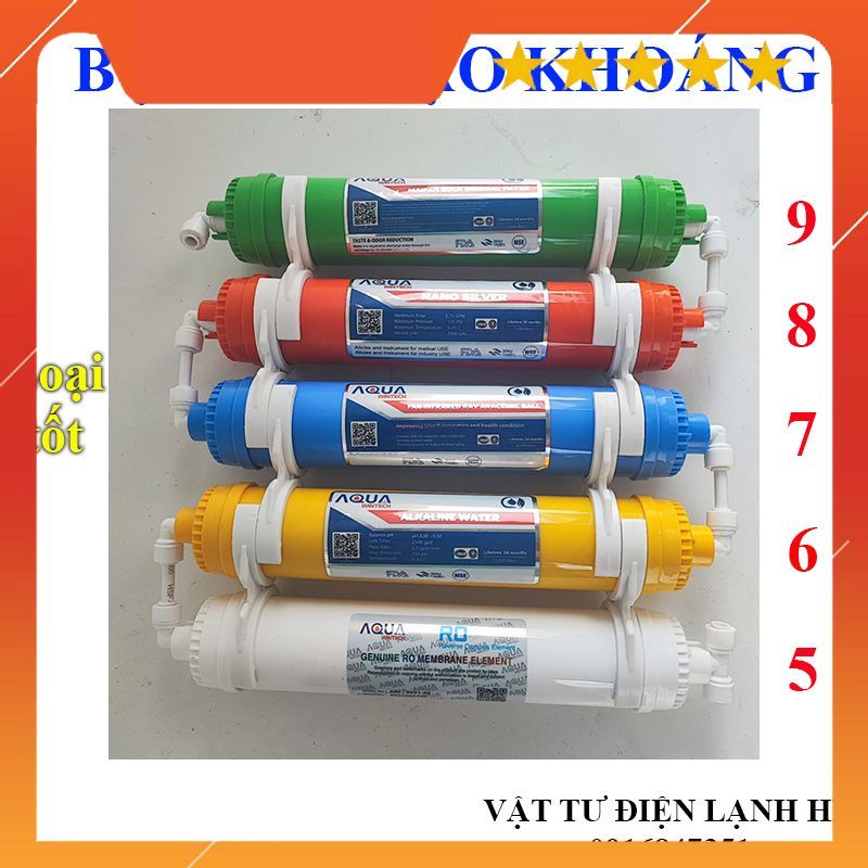 Bộ tạo khoáng , tạo vị chức năng cho máy lọc nước ro ( Bộ 5 quả lắp sẵn cút nối ) hàng AQUA chuẩn Xịn