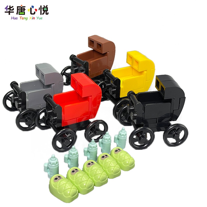 Moc Đồ Chơi Lắp Ráp Bình Sữa Xe Ngựa Gỗ Cho Bé