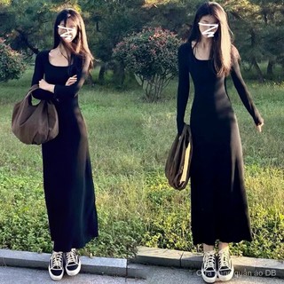 Đầm Dài Dáng Ôm Phong Cách Pháp Thời Trang Thu Đông 2023 Mới
