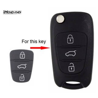 Mondandi vỏ chìa khóa điều khiển từ xa 3 nút thay thế cho xe hơi hyundai