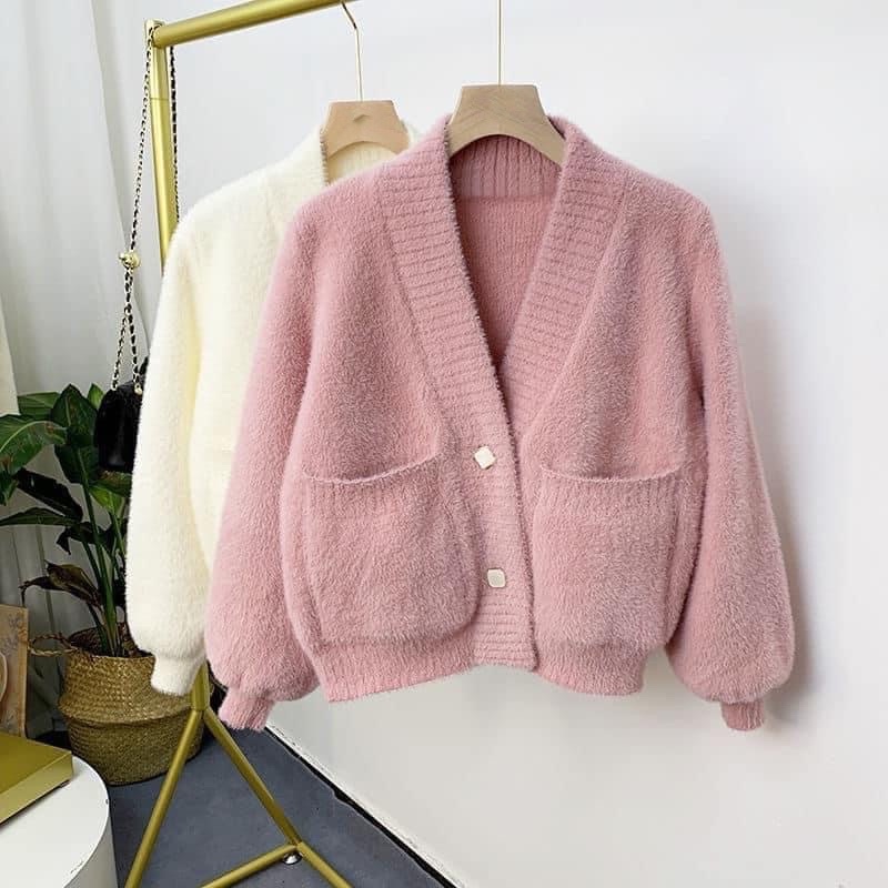 Áo Khoác cardigan Dệt Kim Dáng Ngắn Thời Trang Thu Đông Cho Nữ