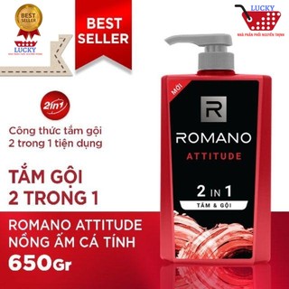 Tắm gội Romano 2 in 1 650g / chai- Dành cho nam giới