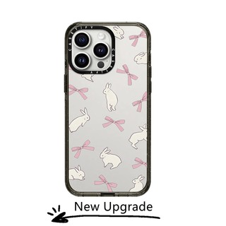 New upgrade casetify rabbit ribbon hard case for iphone 15 14 plus 11 12 13 pro max clear acrylic cover casing