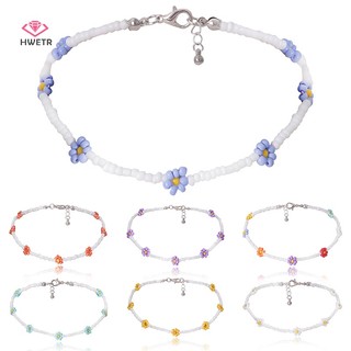 Vòng Cổ choker Hoa Cúc handmade Đính Hạt Phong Cách bohemian Mới