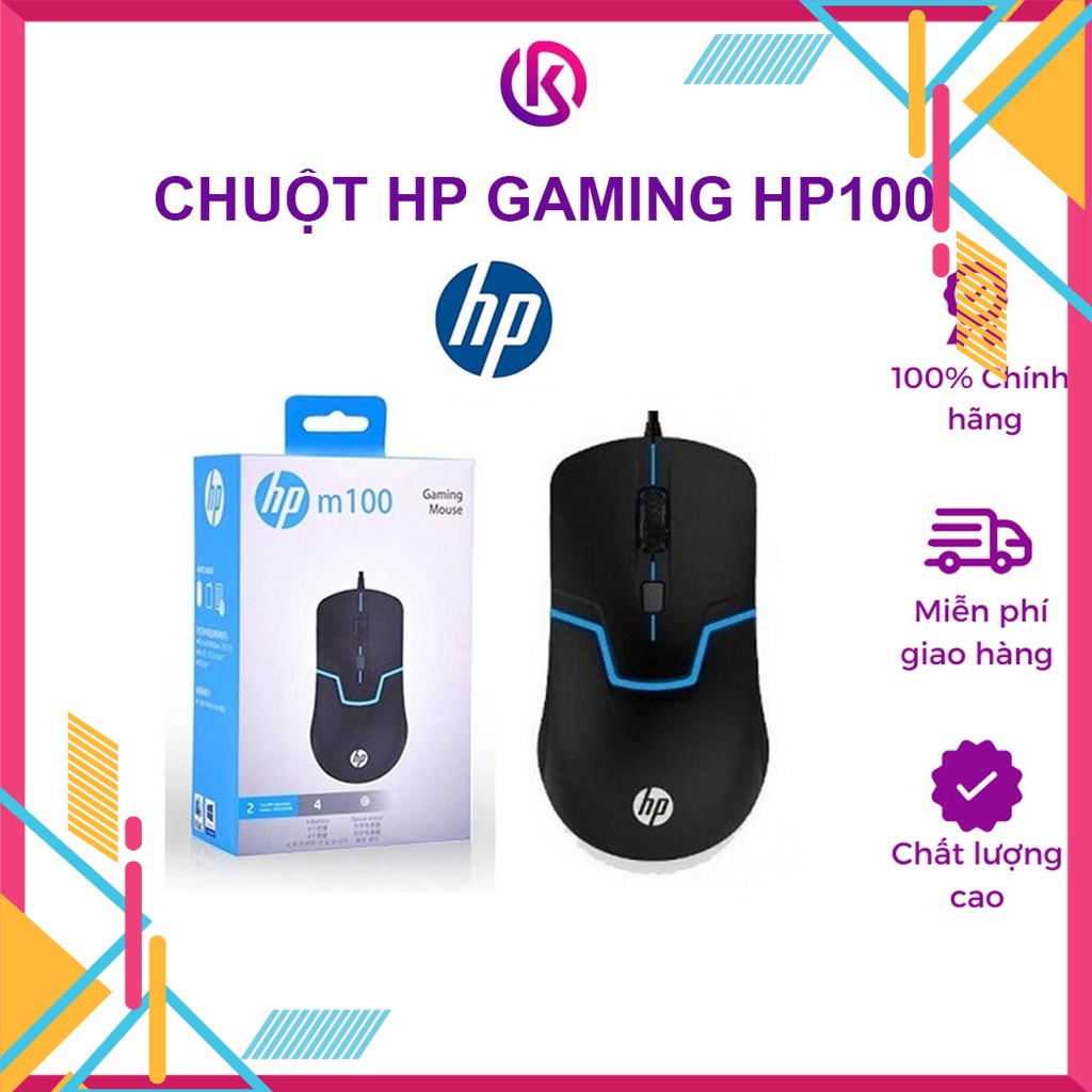 Chuột máy tính có dây gaming HP M100 viền led - KPM Shop
