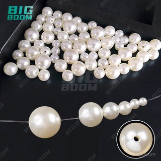 3-12mm Set 1150 hạt ngọc trai trắng có lỗ xỏ vòng phụ kiện làm đồ trang sức - Hạt cườm nguyên liệu trang trí DIY handmade