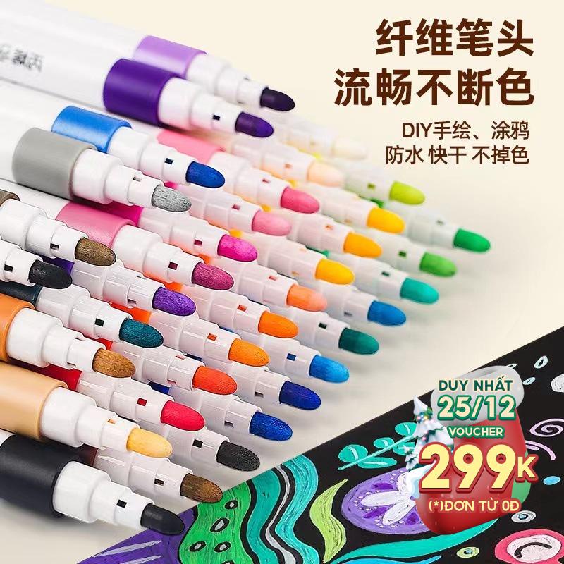 Bút Acrylic Marker Vẽ Trên Mọi Chất Liệu Leng Keng Bút sơn chống nước bút lông màu cao cấp