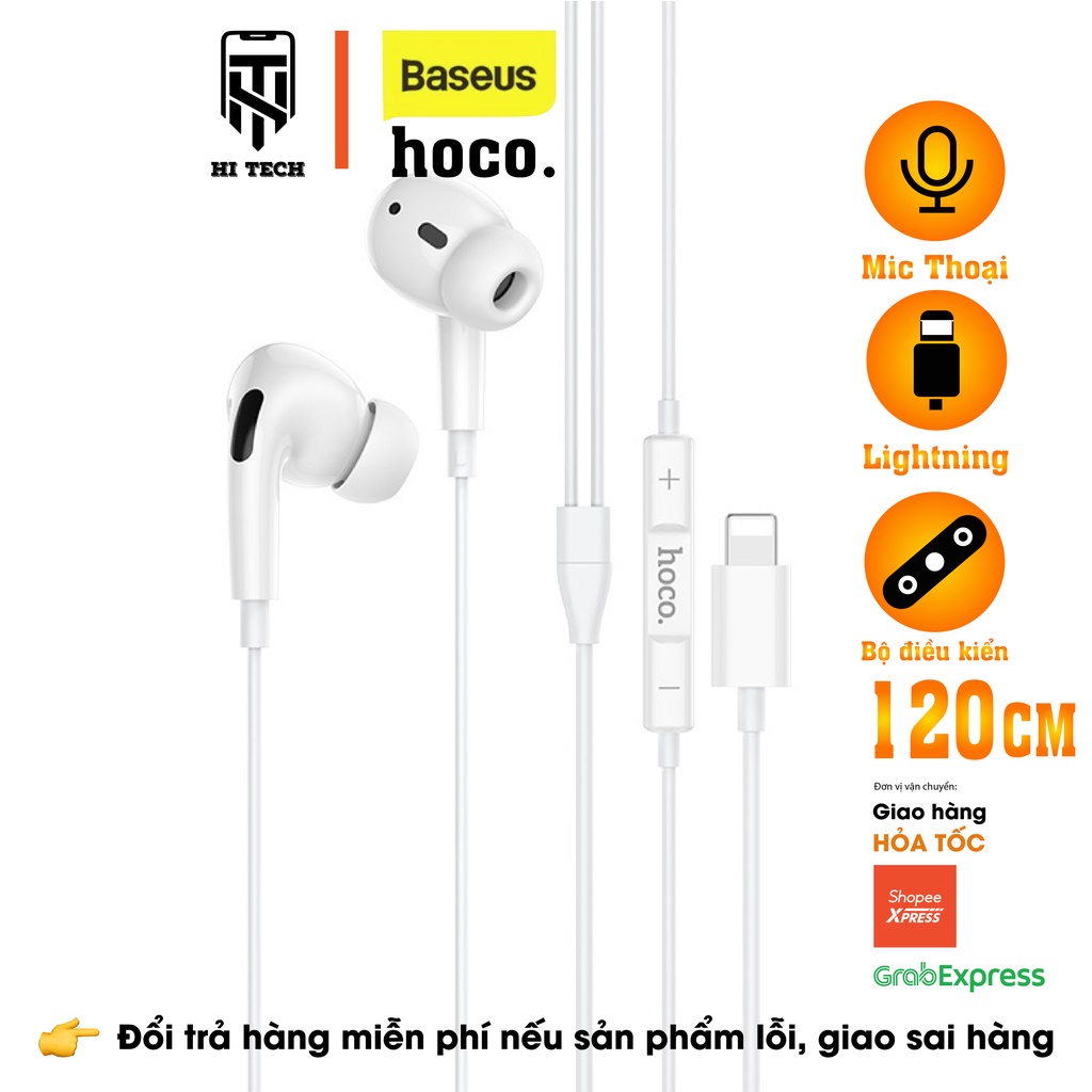 Tai nghe lP HOCO M1 kết nối bluetooth, dây TPE tráng men kèm phím điều khiển thông minh, micro đàm thoại, dây dài 1m2.