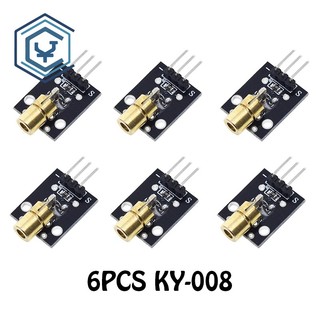 6 chiếc 6 mm 5v 5mw đỏ laser chấm diode đầu đồng arduino diy kit key-008 650nm mô-đun cảm biến laser