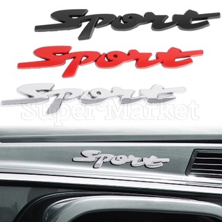 Miếng dán logo chữ sport 3d bằng kim loại trang trí thân xe hơi