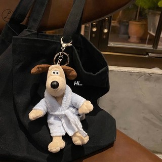 Luimo Mới Móc Khóa Búp Bê Nhồi Bông Hình Chú Chó Mặc Áo Choàng Tắm Sáng Tạo Làm Quà Tặng Thời Trang Cho