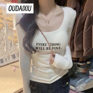 OUDAIXIU áo phông áo thun nữ croptop baby tee Vintage thời trang Stylish hàn quốc WTX23B0EZV 2Z240108