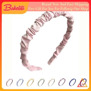 Bakelili Băng Đô Cài Tóc Vải Xếp Satin Băng Đô Xếp Ly Xù Lông Phụ Kiện Thời Trang Cho Nữ Cô Gái
