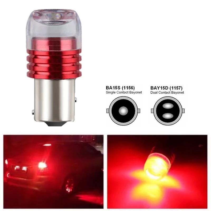 4 1156 BA15S 1157 BAY15D Đèn Nhấp Nháy Đỏ 5730 DC 12V Đỗ Xe Ngược LED Thân Xe Bóng Đèn Phanh Xe Tín 