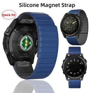Dây đeo đồng hồ silicon thể thao 22mm 26mm Dây đeo từ tính Dây đeo phù hợp nhanh cho Garmin Descent Mk3i 51mm MK2i Mk1 G1 Tactix 7 AMOLED
