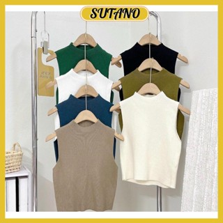 Áo len lông thỏ mịn sát nách dáng croptop ôm sexy,áo ba lỗ len dáng ngắn tôn body A828 SUTANO