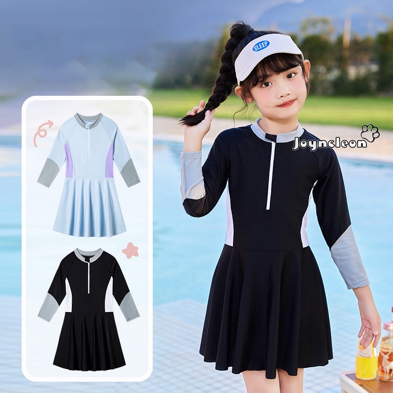 Bộ đồ bơi một mảnh JOYNCLEON tay dài thời trang chống nắng cho bé gái