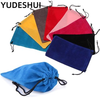 YUDESHUI Túi dây rút đựng mắt kính màu trơn mềm mại nhỏ gọn