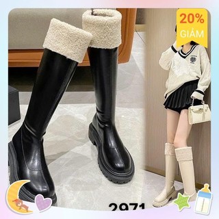 Bốt đùi da cổ lông hàng hót 2024
