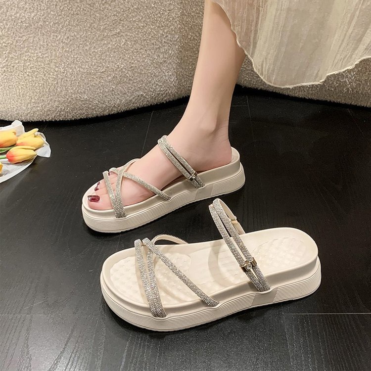 C＆S  Dép sandal nữ Hở Ngón Đế Dày Có Quai Cài 2023NEW Mùa hè Kiểu Dáng Thời Trang B98G1S0 35Z230901