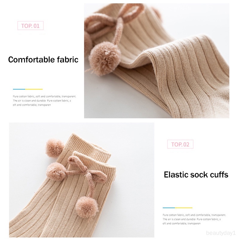 Đôi Vớ Giữ Ấm Mềm Mại Co Giãn Tốt Thoáng Khí Thân Thiện Với Da Em Bé