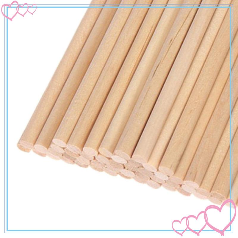 Set 50 Que Gỗ Tròn 10cm / 15cm / 20cm Đường Kính 5mm