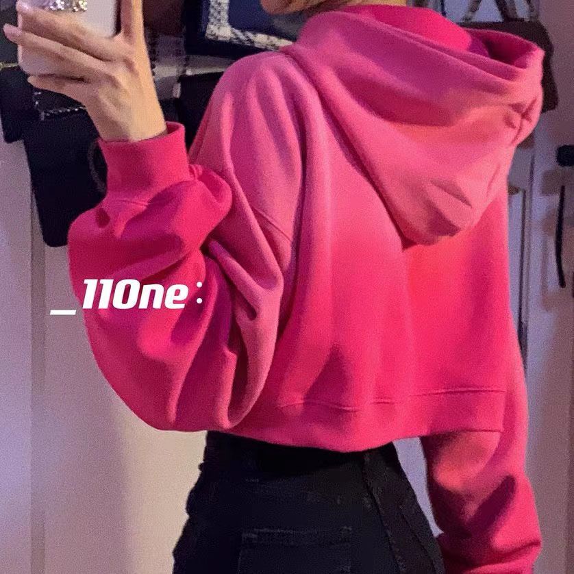 Áo Hoodie Lửng Tay Dài In Chữ Ba Chiều Phong Cách Hàn Quốc Thời Trang 2023 Dành Cho Bạn Gái