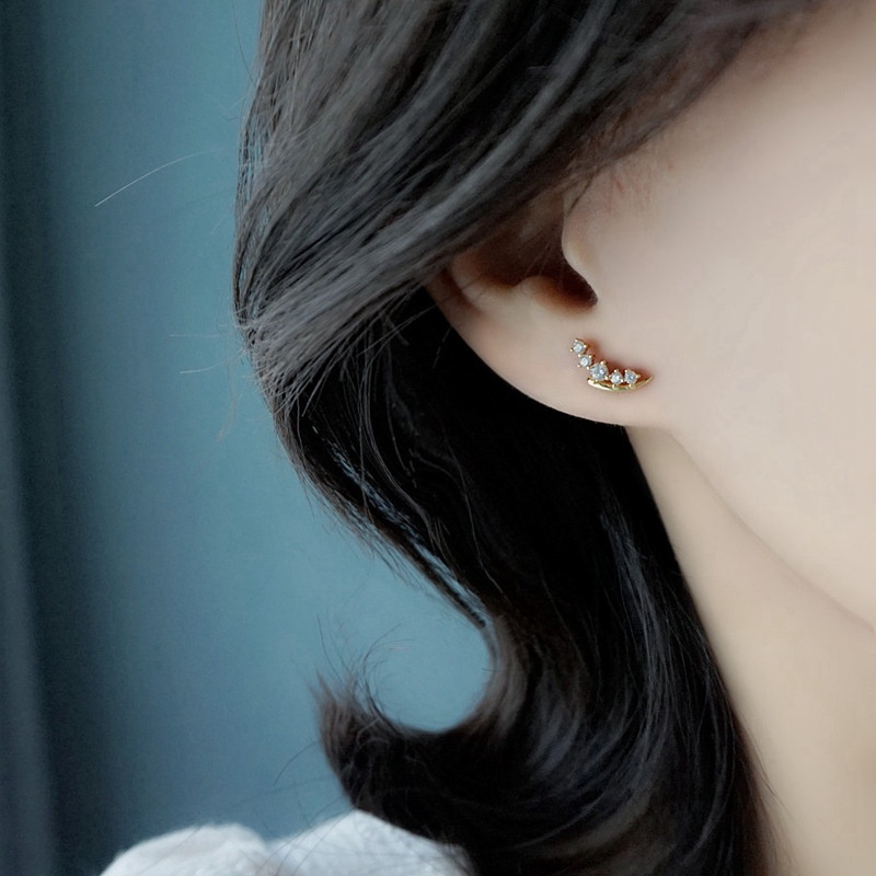 Đôi Bông Tai Bạc 925 Hình Ngôi Sao Nhỏ Thời Trang Cho Nữ
