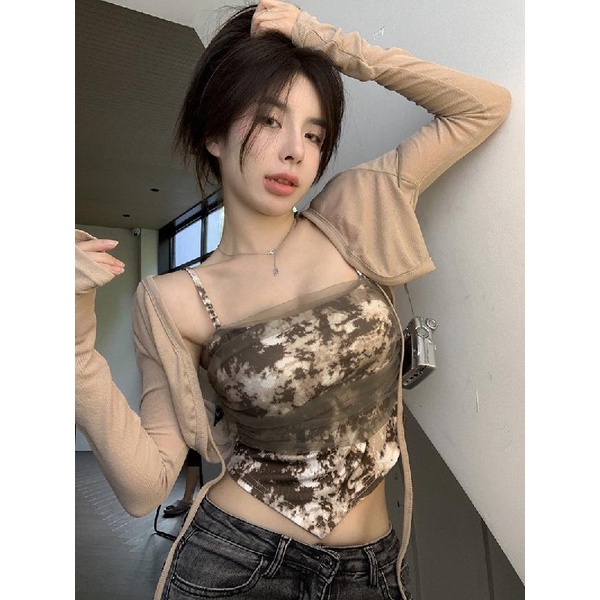 Áo Lưới cardigan Tay Dài In Họa Tiết Thời Trang Dành Cho Nữ