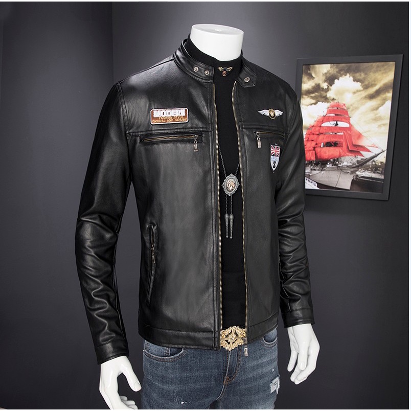 Áo Khoác Da pu Dáng Ôm Trẻ Trung Cá Tính Cho Nam Kiểu Hàn Quốc 2023