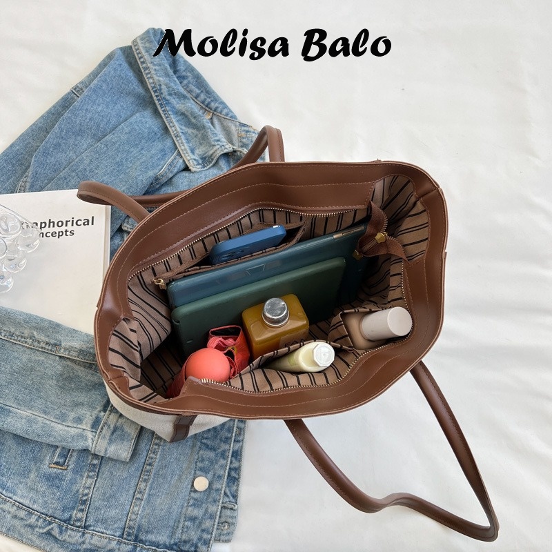 Molisa  túi xách nữ tote công sở văn phòng to đeo vai đi học đi làm 2023NEW  Đẹp Thoải mái Chic Chất lượng cao L99S16O 37Z230910