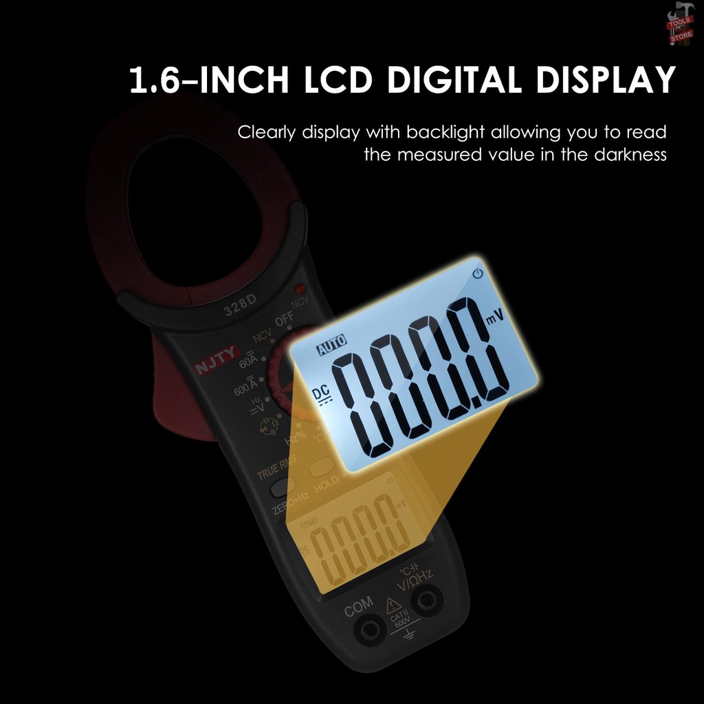 Naty Kẹp Vạn Năng 328d 600a ac 6000 Đếm 1.6-inch lcd Kỹ Thuật Số ac / dc tolo-9.4