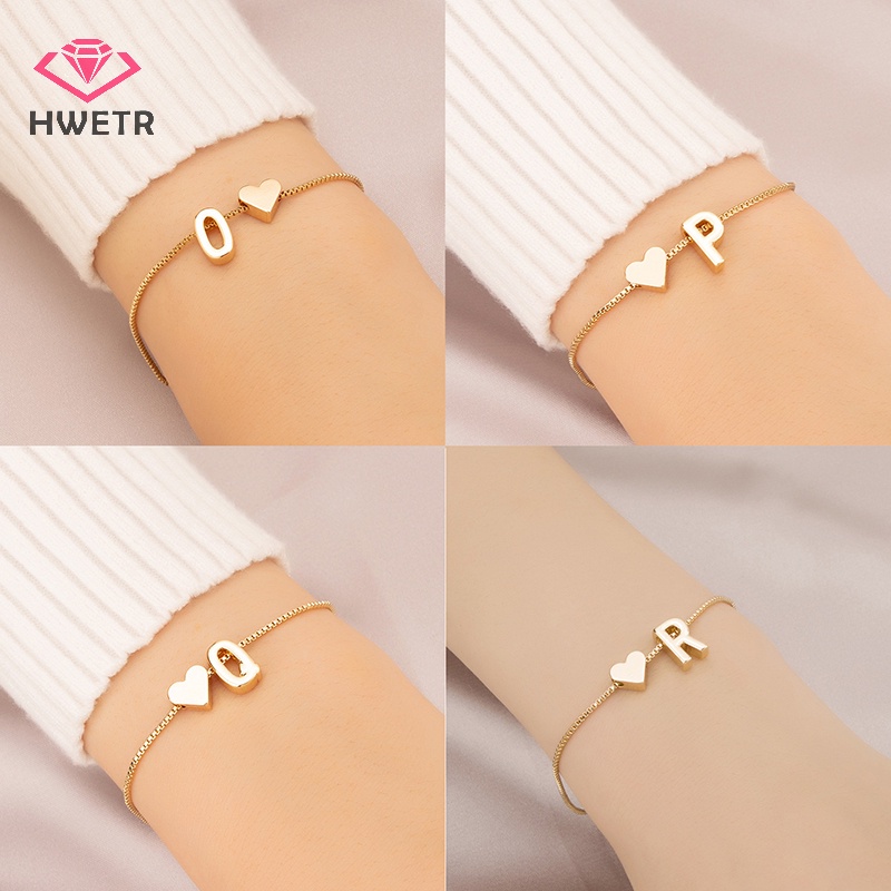 Vòng Tay Mặt 26 Chữ Cái Đơn Giản Thời Trang Cho Nữ Mới