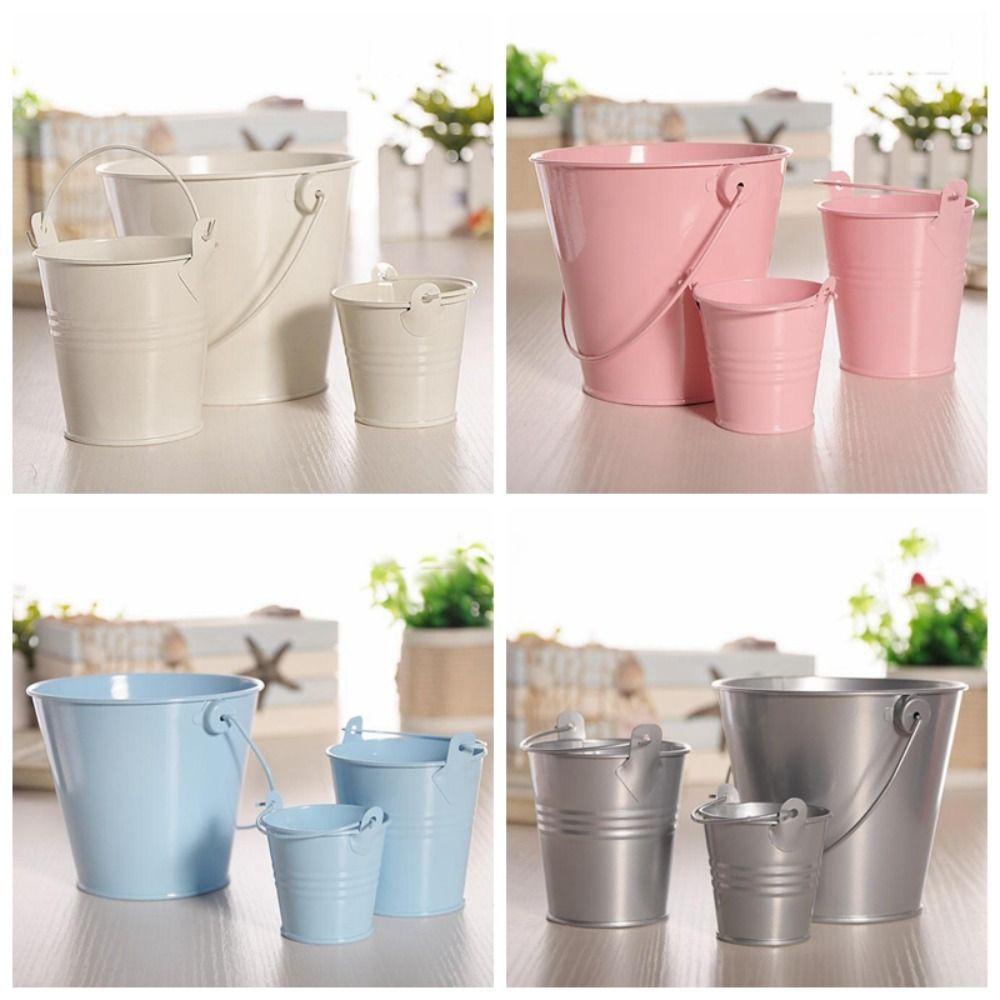 Xô Nước mini Bằng Kim Loại Mạ Thiếc Nhiều Màu Sắc 1 / 12 / 1 / 6 Trang Trí Nhà Búp Bê