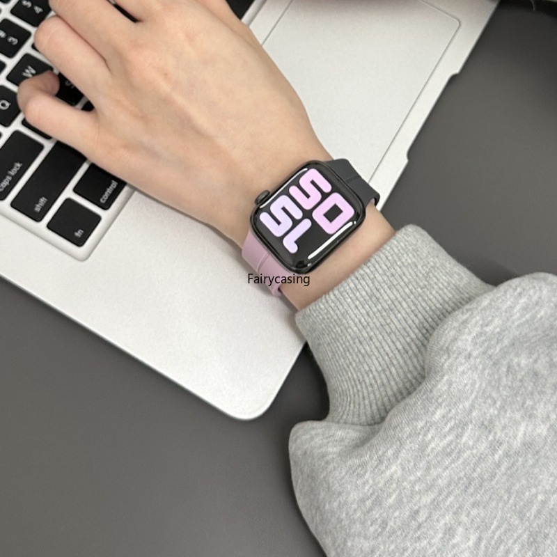 Dây Đeo Silicon Từ Tính Cho Đồng Hồ Thông Minh apple watch 44mm 45mm Ultra 2 49mm 40mm 41mm 42mm 38mm iwatch ultra series 9 7 8 se 6 5 3