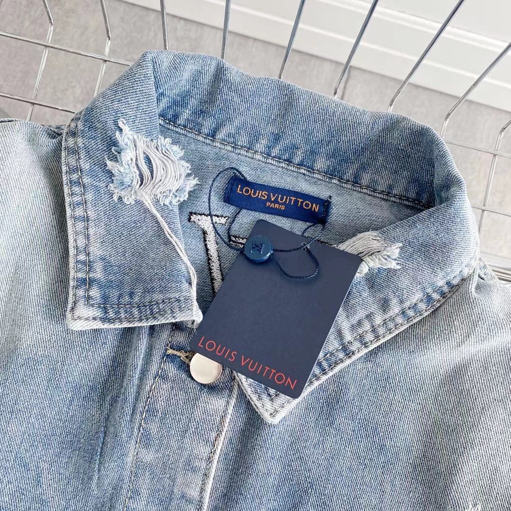 Áo Khoác denim Thêu Chữ Hạng Nặng Mới Mùa Thu