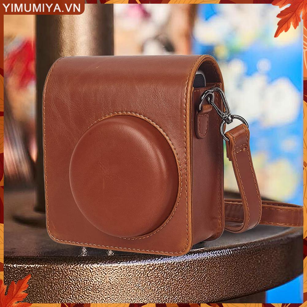 ☼Yimumiya ☼ Bảo Vệ Bao Da pu Máy Ảnh fujifilm instax mini 40 Kèm Dây Đeo Tùy Chỉnh Tiện Dụng