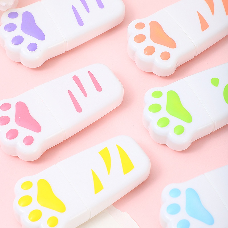 Bút chì màu Bút dạ quang bút đánh dấu Chân mèo dễ thương văn phòng phẩm đồ dùng học sinh quà  phần thưởng Văn phòng phẩm