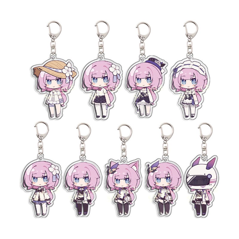 Honkai Set 3 Móc Chìa Khóa Hình Nhân Vật anime elysia kawaii Bằng acrylic Dễ Thương